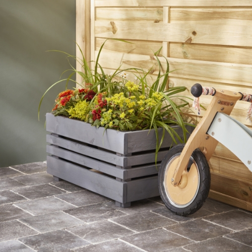 GETEBORG - Outdoor Rectangular Wooden Planter - 27L