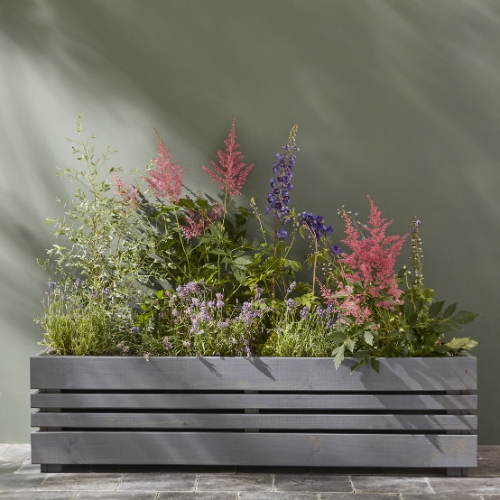 GETEBORG - Outdoor Rectangular Wooden Planter - 54L