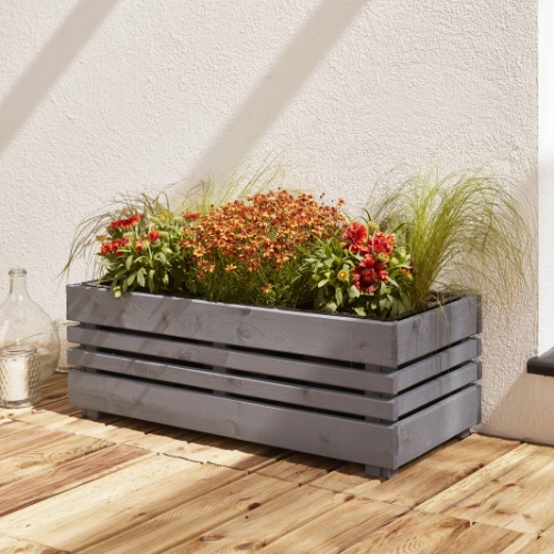 GETEBORG - Outdoor Rectangular Wooden Planter 91cm