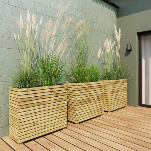 HORIZON - Outdoor Rectangular Wooden Planter Tall 90cm